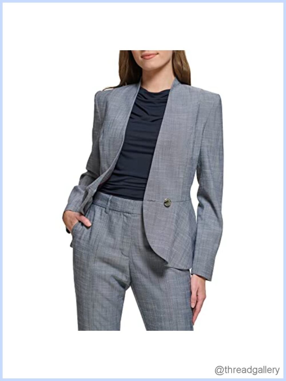 Women's Peplum Blazer Regular Fit Single Button Fitted Waist Jacket